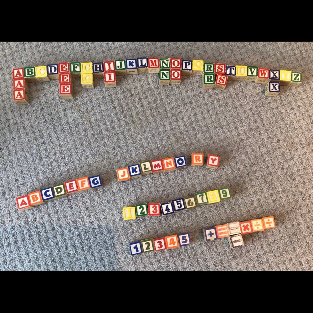 Alphabet/Number Blocks w/extras